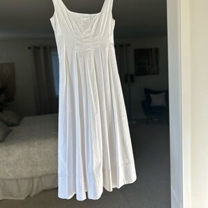 STAUD White Midi Dress